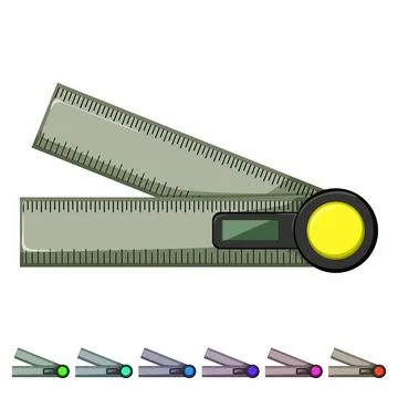 Project ruler builder cartoon vector graphic Stock Illustration