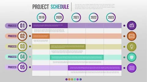 Project schedule chart daily and weekly timetable Stock Illustration