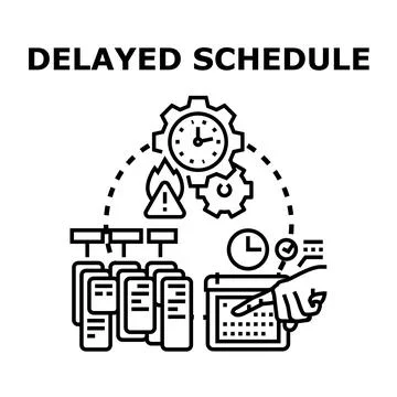 Project schedule delay concept with a deadline problem Stock Illustration