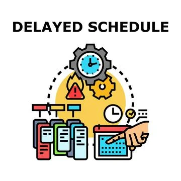 Project schedule delay concept with a deadline problem Stock Illustration