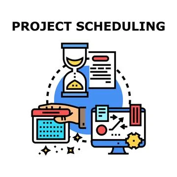 Project scheduling and management planning concept Stock Illustration