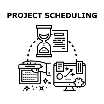 Project scheduling and management planning concept Stock Illustration