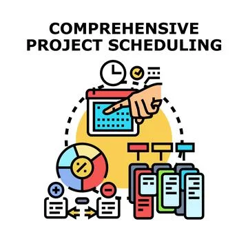 Project scheduling and management planning process Stock Illustration