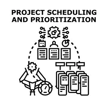 Project scheduling and prioritization managing development tasks Stock-Illustration