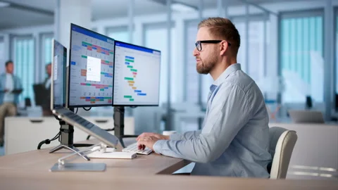 Project Scheduling With Office Software Stock Footage 328390947