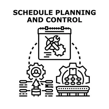 Project scheduling planning and control process concept Stock Illustration