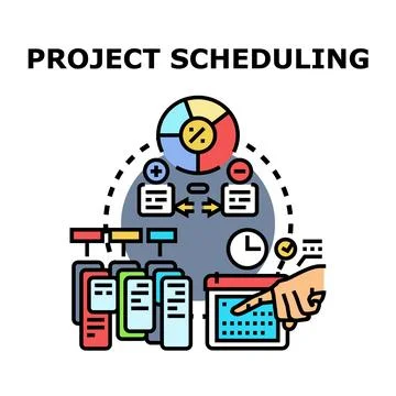 Project scheduling planning with tasks and deadline management Stockillustratie