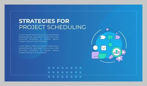 Project scheduling strategies presentation slide template Stock Illustration