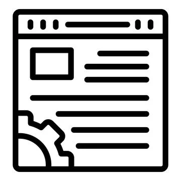 Project settings icon, outline style Stock Illustration