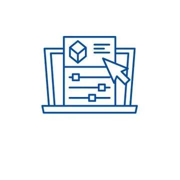 Project settings line icon concept. Project settings flat vector symbol, sign Stock Illustration