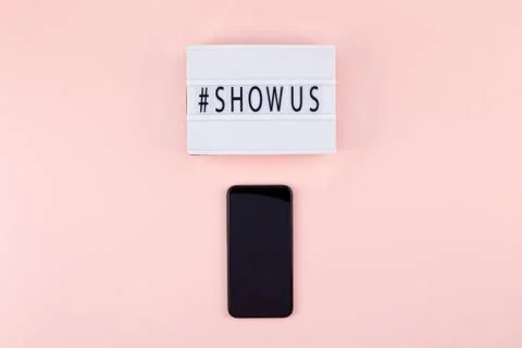 Project Show Us Concept with lightbox Stock Photos