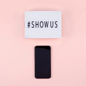 Project Show Us Concept with lightbox Stock Photos