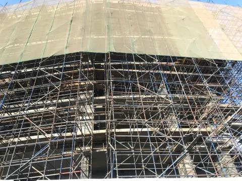 Project Site Construction under progress and activities like concreting shutt Stock Photos