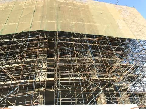 Project Site Construction under progress and activities like concreting shutt Stock Photos