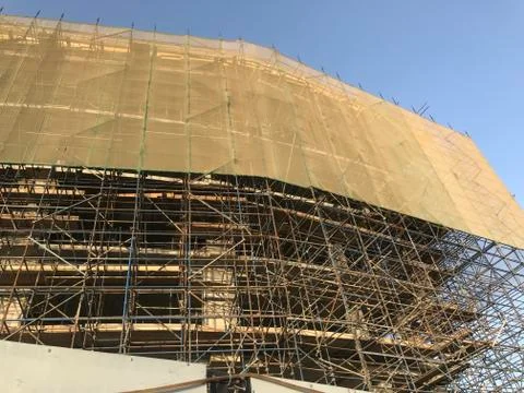 Project Site Construction under progress and activities like concreting shutt Stock Photos