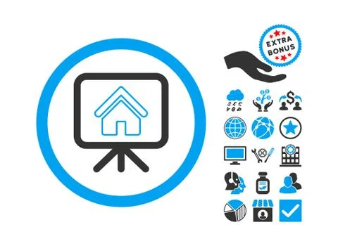 Project Slideshow Flat Vector Icon With Bonus Stockillustratie