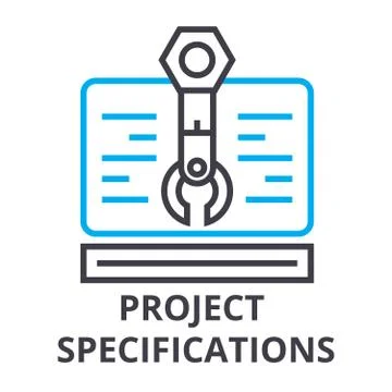 Project specifications thin line icon, sign, symbol, illustation, linear concept Illustration