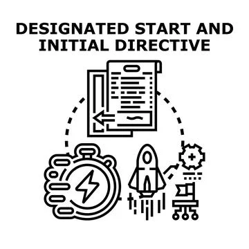 Project starting process implementing initial directive goal Stock Illustration