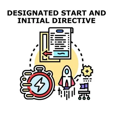 Project starting process implementing initial directive goal Stock Illustration
