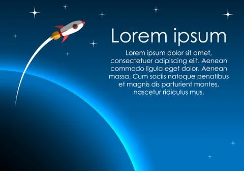 Project startup, rocket launch design template background Stock Illustration