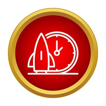 Project startup time launch countdown rocket icon Stock Illustration