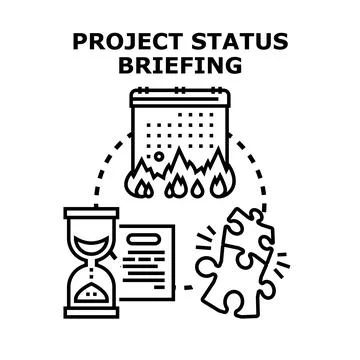 Project status briefing evaluating impending deadline risks 库存插图