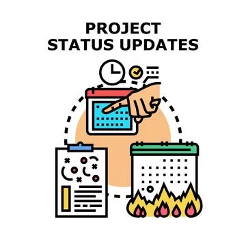 Project status updates management crisis deadline concept Stock Illustration