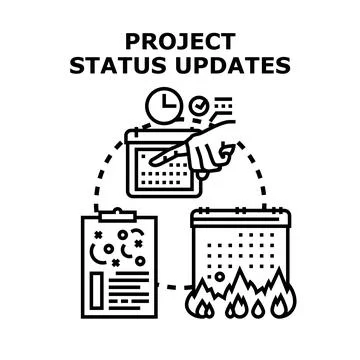 Project status updates management crisis deadline concept Stock Illustration