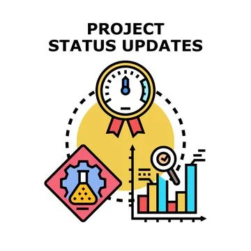 Project status updates planning developing reporting progress concept Stock Illustration