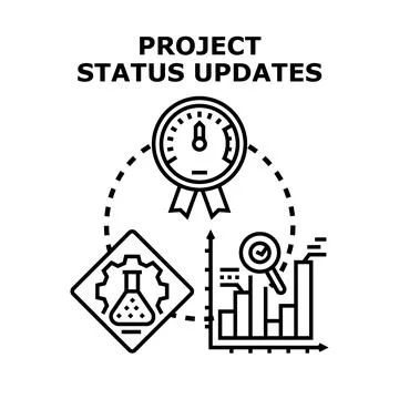 Project status updates planning developing reporting progress concept Stock Illustration