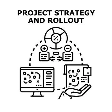 Project strategy compiling and rollout planning concept Stock Illustration