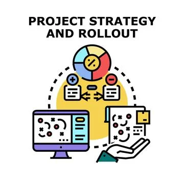 Project strategy compiling and rollout planning concept Stock Illustration