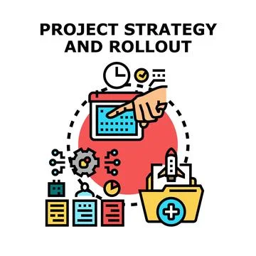 Project strategy planning and execution rollout concept Stock Illustration