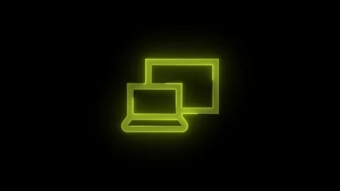 Project stroke icon glowing neon animation Stock Footage 289464266