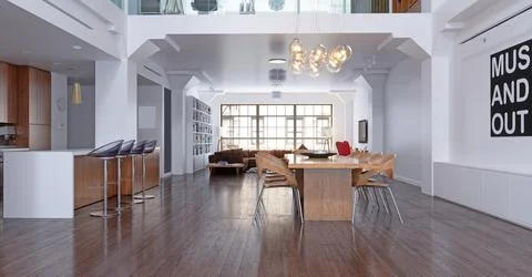 Project of a studio apartment with a modern style. Stock Illustration