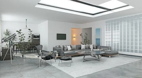 Project of a studio apartment with a modern style. Stock Illustration