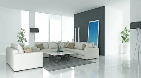 Project of a studio apartment with a modern style. Stock Illustration