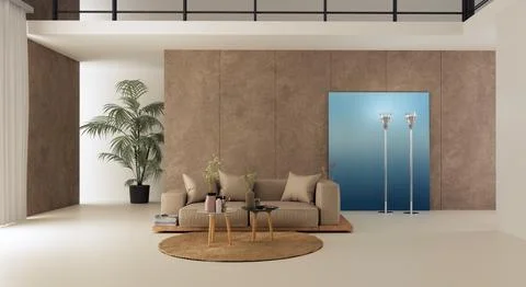 Project of a studio apartment with a modern style. Stock Illustration