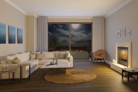 Project of a studio apartment with a modern style. Stock Illustration