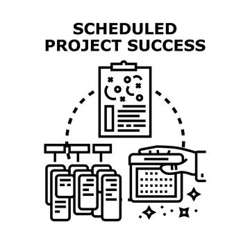 Project success concept with planning scheduling and organization Stock Illustration
