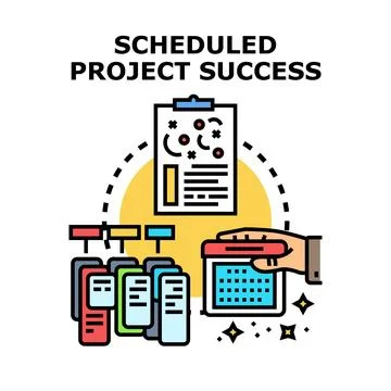 Project success concept with planning scheduling and organization Stock Illustration