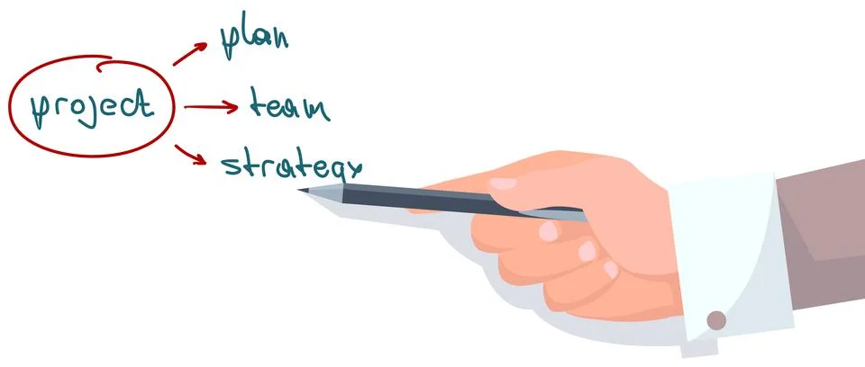 Project task management and effective planning icon, meeting report. Program Stock Illustration