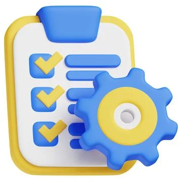 Project Task Manager 3D Icon: Ideal for business, technology, websites, apps, Stock Photos