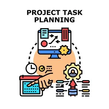 Project task planning and management vector concept 스톡 일러스트