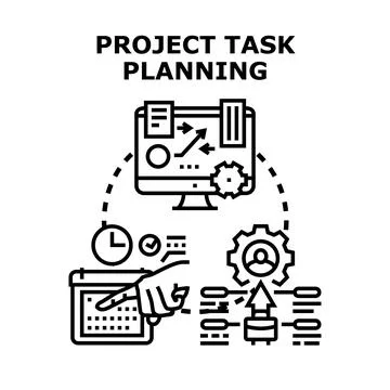 Project task planning and management vector concept Stock Illustration