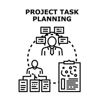 Project task planning and management strategy concept Stock Illustration