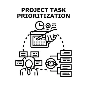 Project task prioritization and management illustrating planning 스톡 일러스트