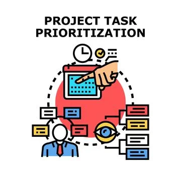Project task prioritization and management illustrating planning Stock Illustration