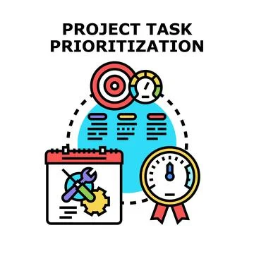 Project task prioritization and planning vector illustration 库存插图