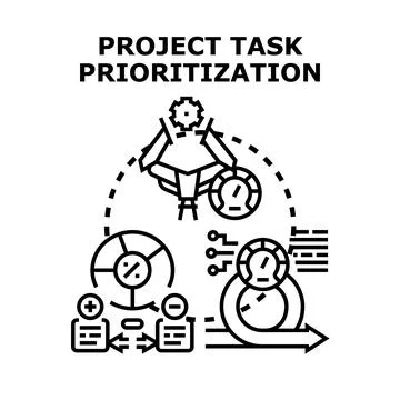 Project task prioritization concept for business management Stock Illustration